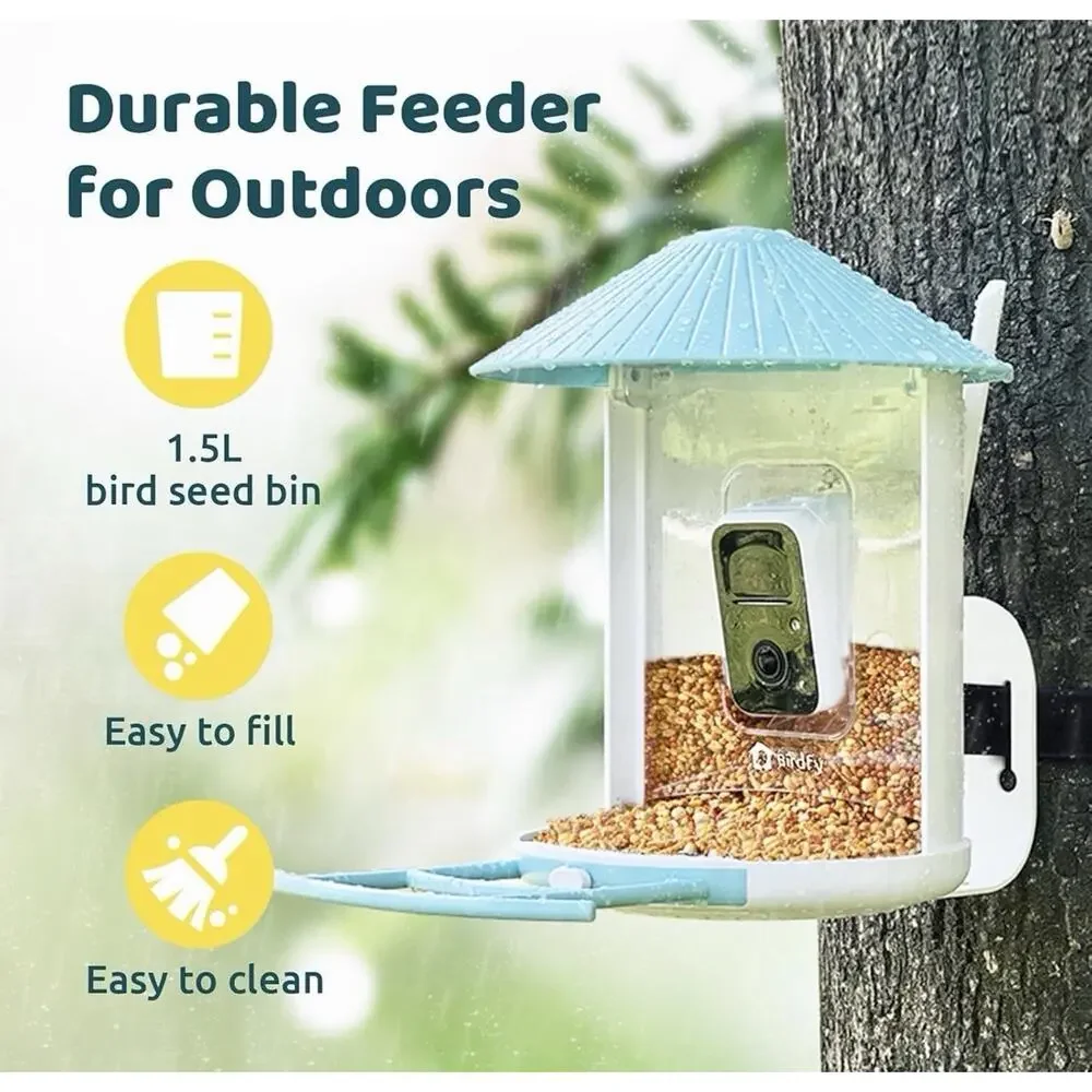 Netvue Birdfy Smart Bird Feeder with 2K AI Camera, Auto Capture Videos & Motion